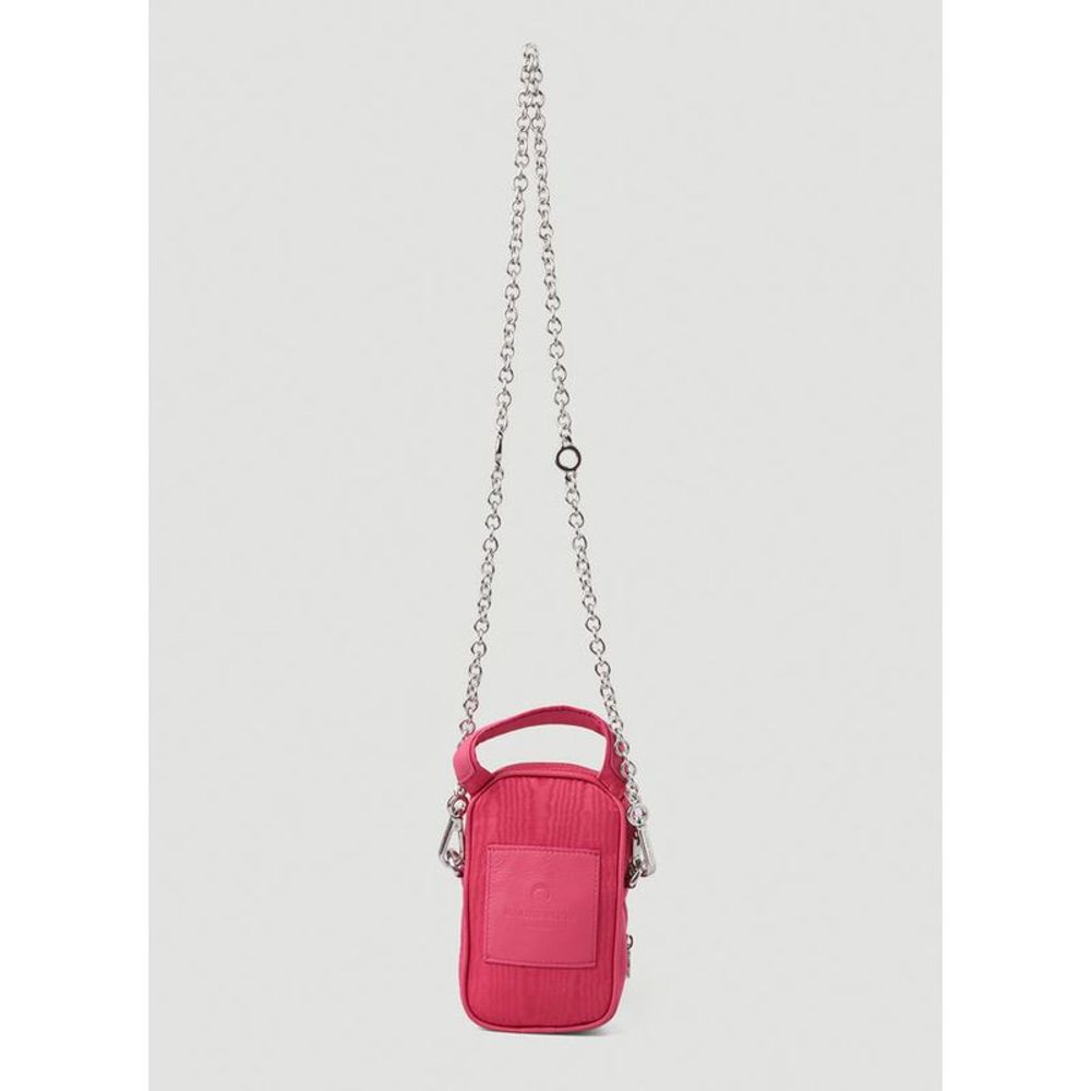MARINE SERRE Parpaing Moire Shoulder Bag in Pink - Picture 3 of 7